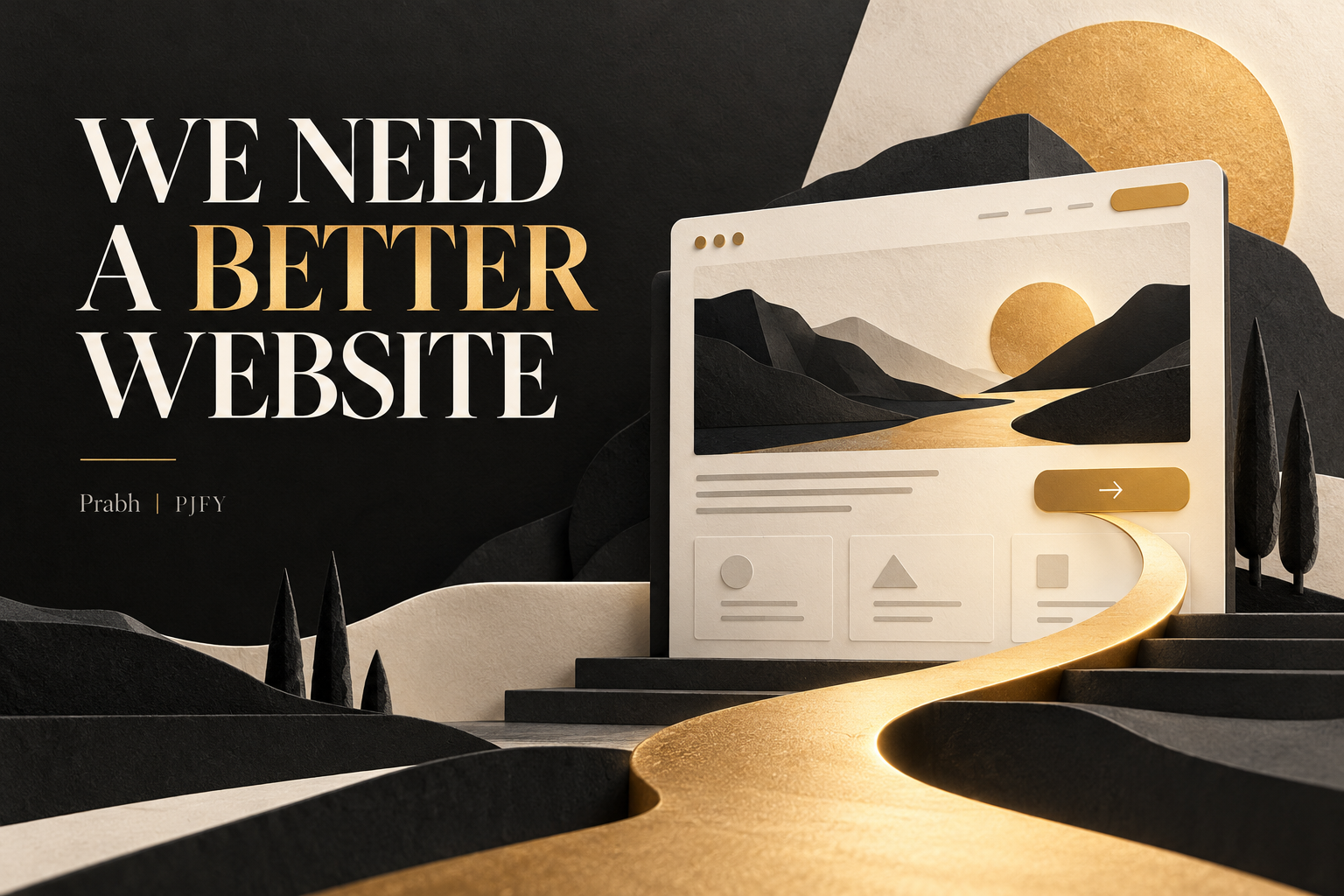 A clear golden visitor journey leads through a carefully structured website.